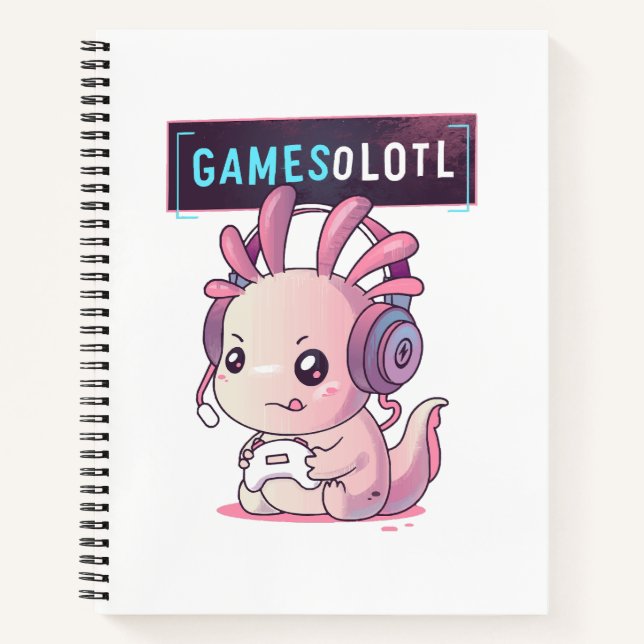 Gamesolotl - Axolotl Gamer Notebook (Front)