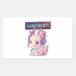 Gamesolotl - Axolotl Gamer Rectangular Sticker
