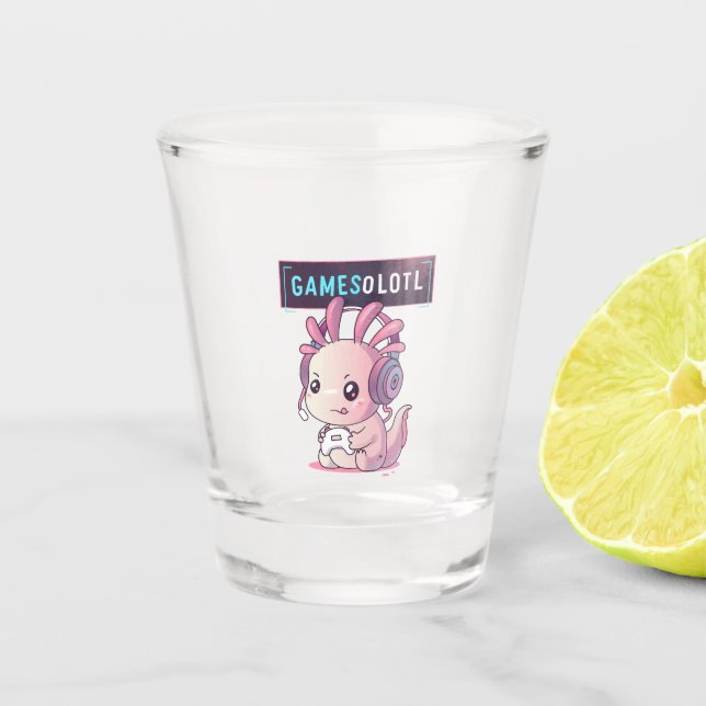 Gamesolotl - Axolotl Gamer Shot Glass (Front)