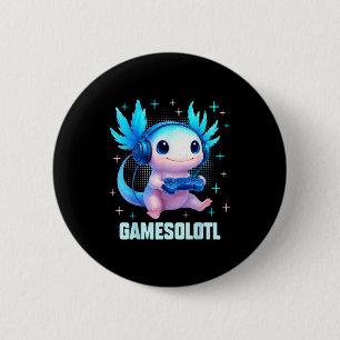 Gamesolotl Axolotl Video Gamer Kawaii Anime Boys T 6 Cm Round Badge