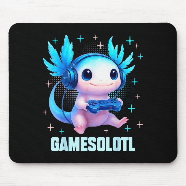 Gamesolotl Axolotl Video Gamer Kawaii Anime Boys T Mouse Pad (Front)