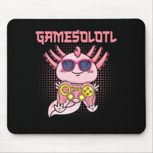 Gamesolotl Axolotl Video Gamer Kawaii Anime Kids B Mouse Pad