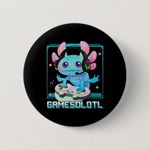 Gamesolotl Axolotl Video Gamer Kawaii Pastel Goth 6 Cm Round Badge