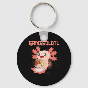 Gamesolotl Axolotl Video Gamer Kawaii Pastel Goth  Key Ring
