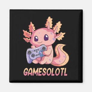 Gamesolotl Axolotl Video Gamer Kawaii Pastel Goth  Magnet
