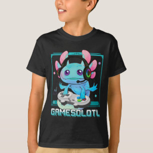 Gamesolotl Axolotl Video Gamer Kawaii Pastel Goth  T-Shirt