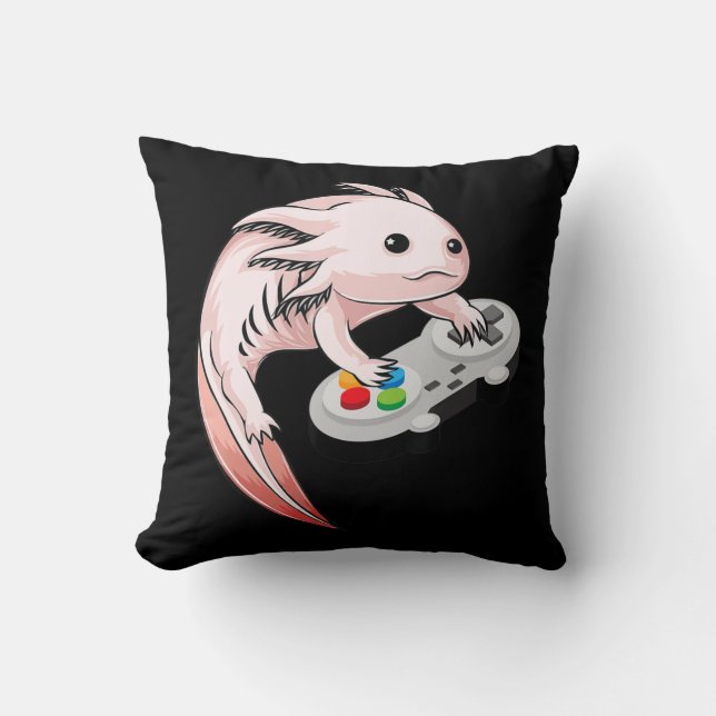 Gamesolotl Axolotl Video Games Kawaii Anime Gaming Cushion (Front)