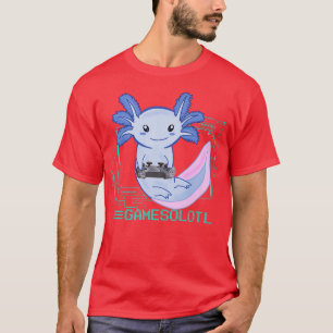 Gamesolotl Gamer Aolotl Fish Playing Video Games L T-Shirt