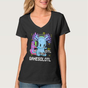 Gamesolotl Gamer Axolotl Fish Playing Video Games  T-Shirt