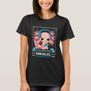 Gamesolotl Gamer Axolotl Fish Playing Video Games  T-Shirt