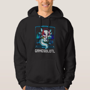 Gamesolotl Gamer Axolotl Playing Video Games  Boys Hoodie