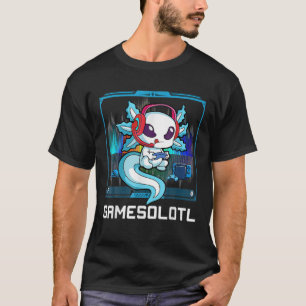 Gamesolotl Gamer Axolotl Playing Video Games Boys T-Shirt