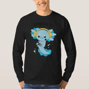 Gamesolotl Gamer Axolotl Playing Video Games Gamin T-Shirt