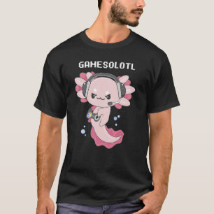 Gamesolotl Gamer Axolotl Playing Video Games Gamin T-Shirt