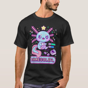 Gamesolotl Gamer Axolotl Playing Video Games Kawai T-Shirt