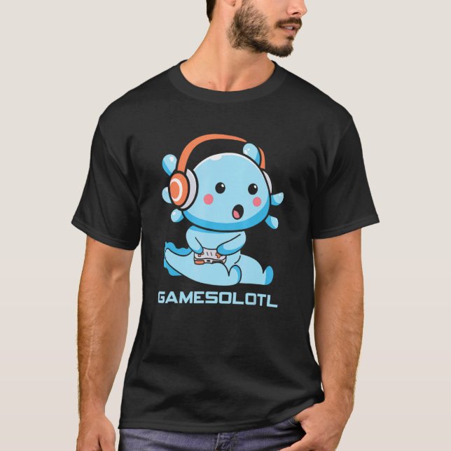 Gamesolotl Video Gamer   Axolotl Gaming T-Shirt (Front)