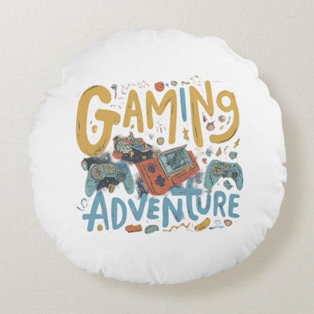 Gaming Adventure  Round Cushion (Front)