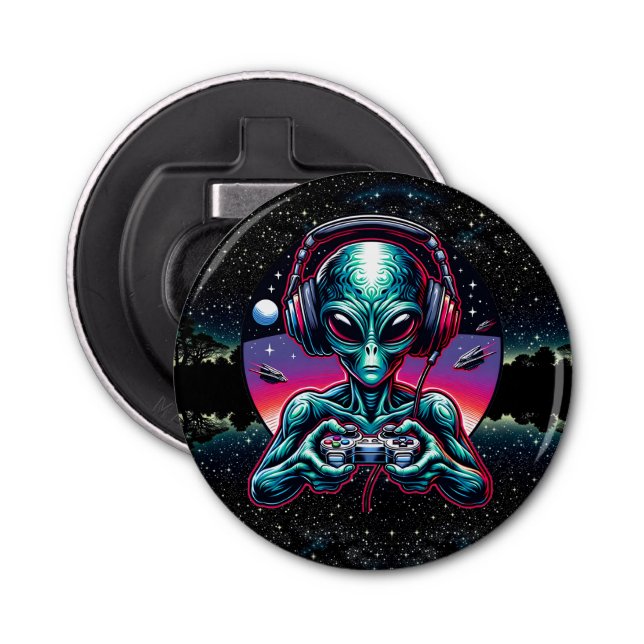 Gaming Alien Extraterrestrial Being Bottle Opener (Front)