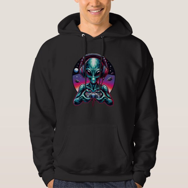 Gaming Alien Extraterrestrial Being Hoodie (Front)