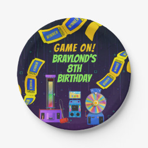 Gaming and Arcade Birthday Paper Plate