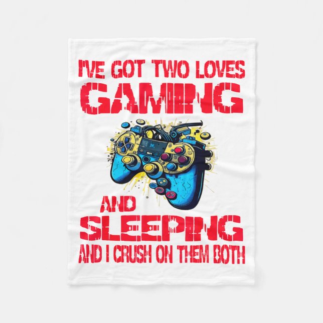 Gaming And Sleeng Gamer Valentines Day Boys Kids  Fleece Blanket (Front)
