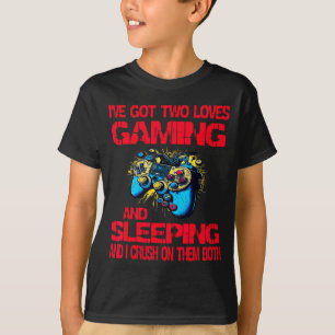 Gaming And Sleeng Gamer Valentines Day Boys Kids T-Shirt