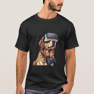 Gaming Animals- Golden Retriever Playing Console V T-Shirt