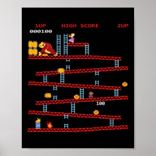 Gaming Arcade Retro Video Game Console Vintage Gam Poster