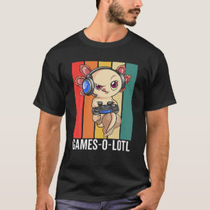 Gaming Axolotl Men Adult Kids Retro Vintage Video T-Shirt