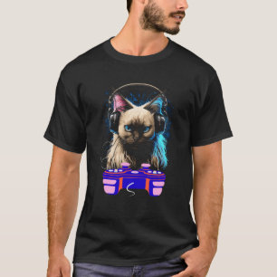 Gaming Balinese Cat Player Animal Video Gamer Men  T-Shirt