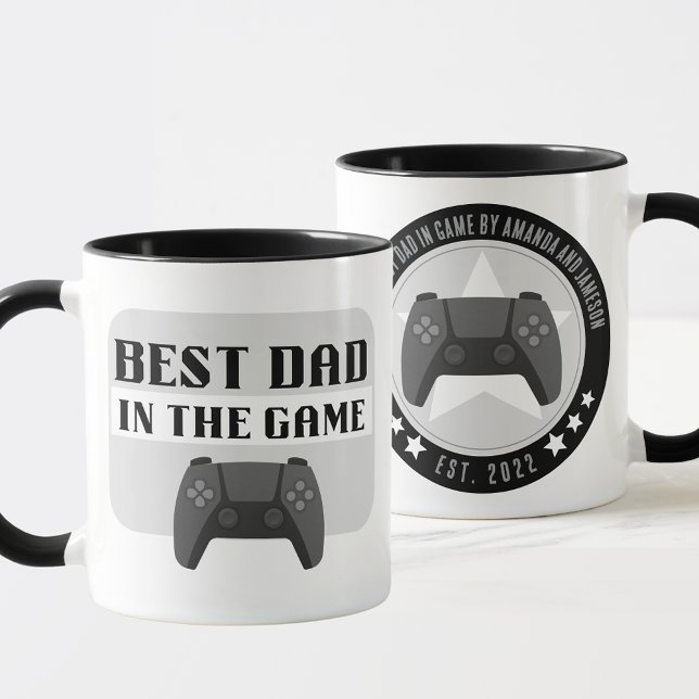 Gaming Best Dad in the Game Personalised Mug (Best in the Game Personalized Gift Mug for Gaming Dads and Step Dads )