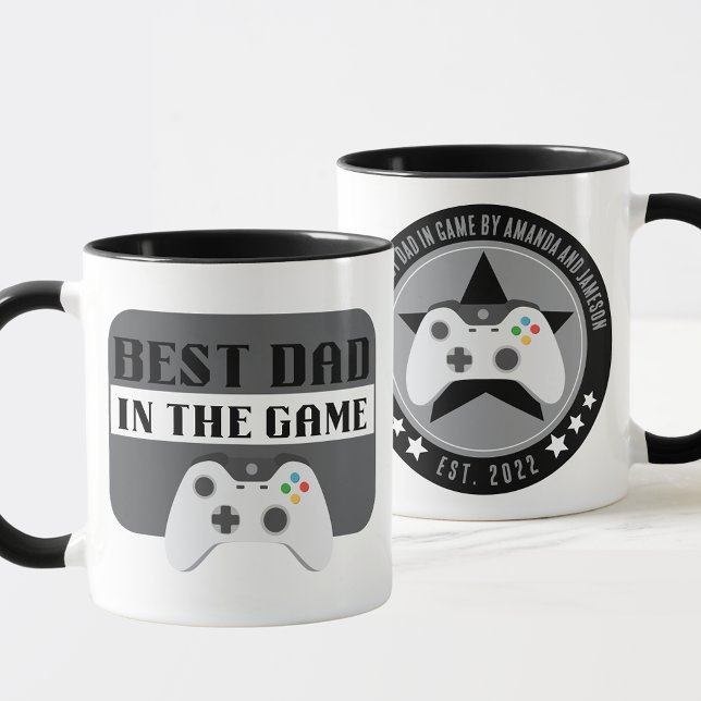 Gaming Best Dad in the Game Personalised Mug (Best in the Game Personalized Gift Mug for Gaming Dads and Step Dads)