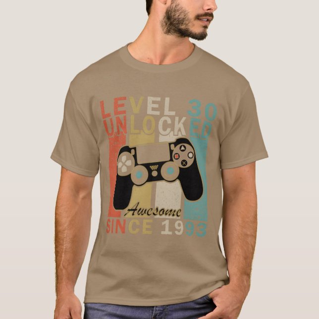 Gaming Birthday 1993 Level retro T-Shirt (Front)