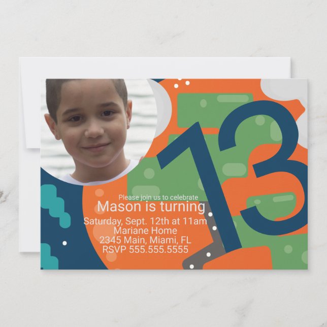 Gaming Birthday Party Pixel Gamer Photo Invitation (Front)