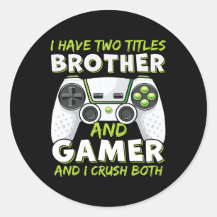 Gaming Boys Girls Men Gamer Video Game 2 Classic Round Sticker