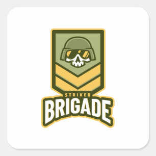 Gaming Branding Mascot Logo Military Logo Pro Square Sticker