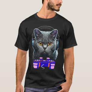 Gaming British Shorthair Cat Player Animal Video G T-Shirt
