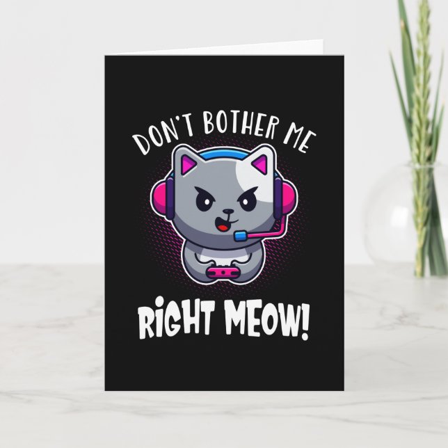 Gaming Cat Cute Video Games Kitten Gamer Card (Front)