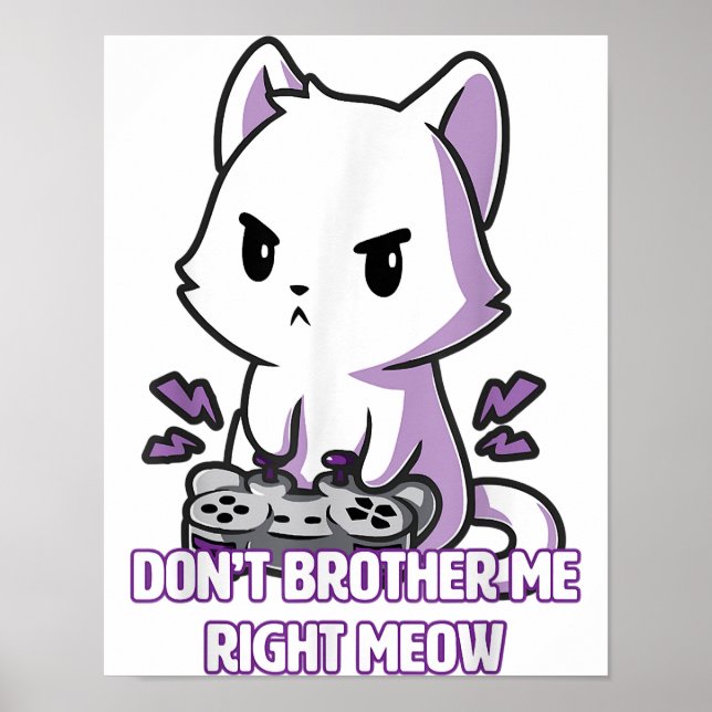 Gaming Cat Meow | Funny Cat Poster (Front)