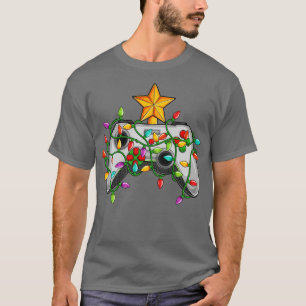 Gaming Christmas Tree Lights Video Game Controller T-Shirt