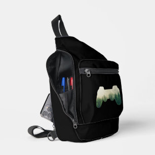 Gaming Controller And Forest Nature Sling Bag