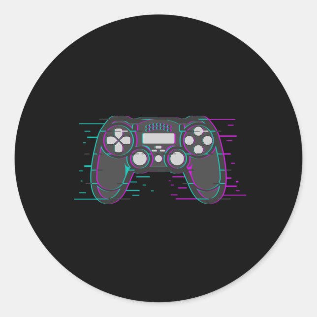 Gaming Controller Game Gamer Video Game Gift Idea Classic Round Sticker (Front)