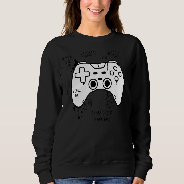 Gaming Controller Graffiti Style Illustration Quot Sweatshirt (Front)