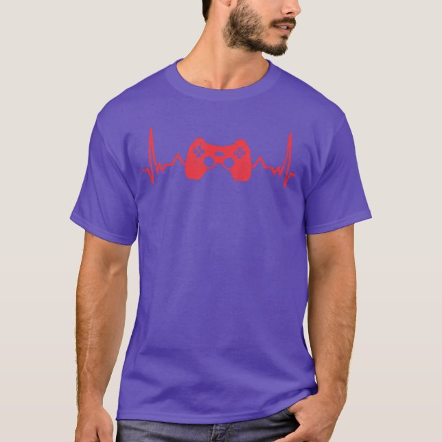 Gaming Controller Heartbeat Gamer Gift gift T-Shirt (Front)