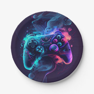 Gaming controller party paper plate