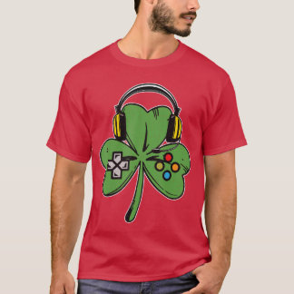 Gaming Controller St Patricks Day Shamrock Gamer I T-Shirt