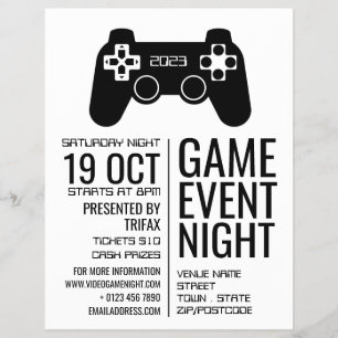 Gaming Controller, Video Gamer Event Advertising Flyer