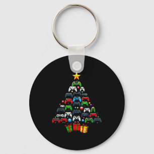Gaming Controllers Christmas Tree Funny Gamer Boys Key Ring