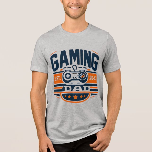 Gaming Dad Retro Badge Video Game Father Shirt (Front)