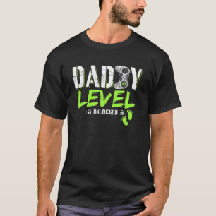 Gaming Daddy Level Unlocked Gamer Levelled Up Fath T-Shirt